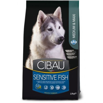 Farmina Dog Cibau Sensitive Adult Medium & Maxi Fishсухий корм для середніх та великих собак з чутливим травленням з рибою 2,5кг