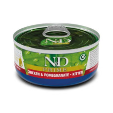 Farmina Cat Cans N&D Grain Free Prime Chicken Kitten вологий корм для кошенят, беззерновий, з куркою та гранатом 70г
