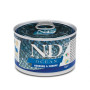 Farmina Cans N&D Grain Free Ocean Herring & Shrimp Adult Miniвологий корм для собак дрібних порід з оселедцем, тріскою, тунцем та креветкою 140г