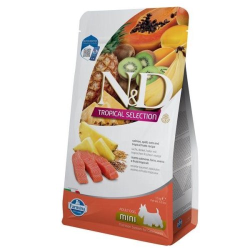 Сухий корм Farmina Dog N&D TROPICAL SELECTION Salmon MINI для собак дрібних порід з лососем та тропічними фруктами 1,5кг