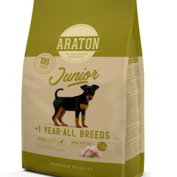 Сухий корм Araton Dog Junior All Breeds Для цуценят усіх порід з Куркою 3кг