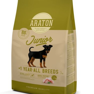 Сухий корм Araton Dog Junior All Breeds Для цуценят усіх порід з Куркою 15кг