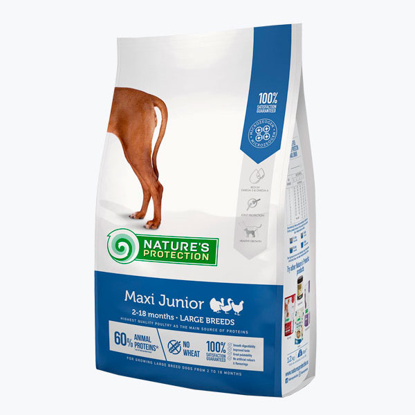 Nature's Protection Maxi Junior Large breeds Для цуценят великих порід з м'ясом птиці 12кг