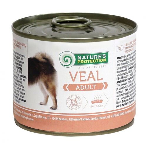 Nature's Protection Cans Adult Veal консерва для дорослих собак всіх порід з телятиною 200г