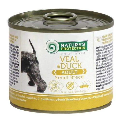 Nature's Protection Cans Adult Small Breed Veal & Duck консерва для дорослих собак малих порід з телятиною та качкою 200г