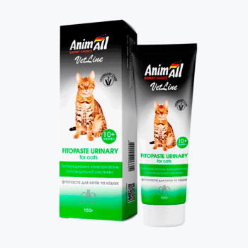 Фітопаста AnimAll VetLine Urinary Fitopaste паста для запобігання захворювань сечовидільної системи, 100 г