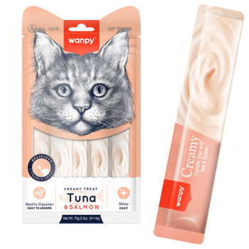 Wanpy Creamy Lickable Treats Tuna & Salmon ВАНПІ ТУНЕЦЬ З ЛОСОСЕМ рідкі ласощі для котів