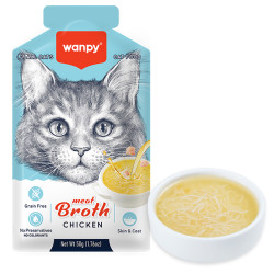 Wanpy Meat Broths Chicken ВАНПІ СУП З КУРКОЮ беззерновий рідкий корм для котів, пауч 50г